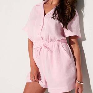 Fabletics Romper Cotton Voile Short Onesie Soft Pink Cotton XS